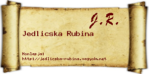 Jedlicska Rubina névjegykártya